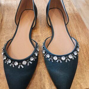 J crew satin jeweled Zoe D Orsay size 9